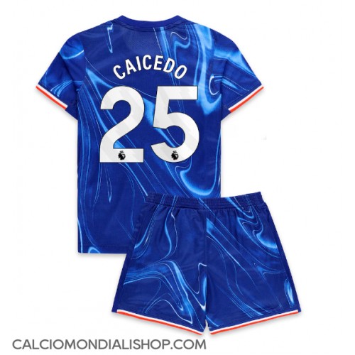 Maglie da calcio Chelsea Moises Caicedo #25 Prima Maglia Bambino 2024-25 Manica Corta (+ Pantaloni corti)